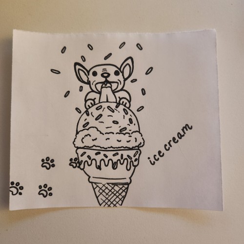 Doodles with Dane - Food - Ice cream frenchie