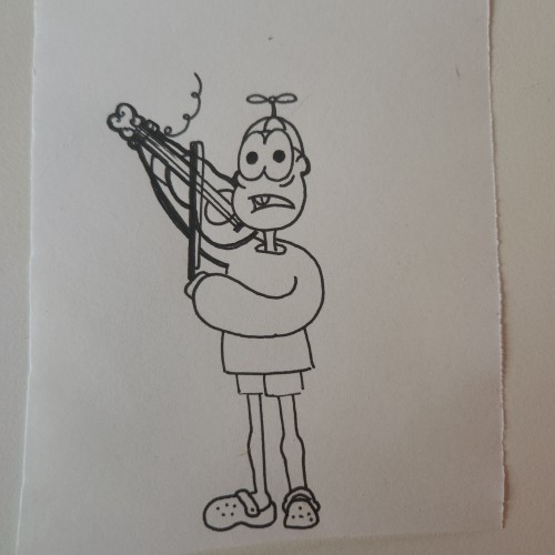 Doodles with Dane - Original Characters Playing Instruments - Bingo plays Violin