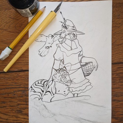 The witch and her autumn tiger