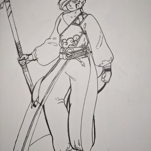 intricate monk outfit