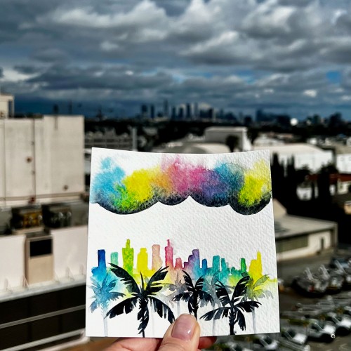 Rainbow Los Angeles Skyline