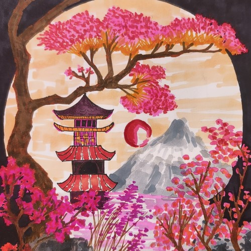 red tones japanese vibe