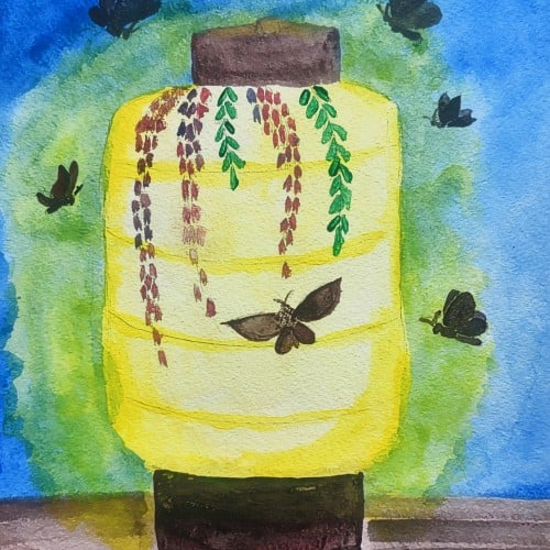 moths and old lantern