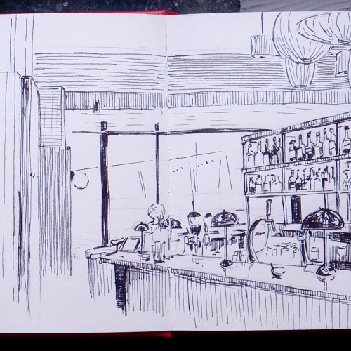 Interior of bar Engels in Rotterdam
