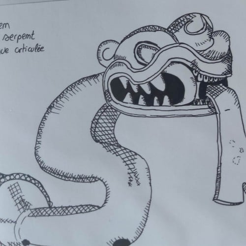 Mexican Serpent labret with articulated tongue