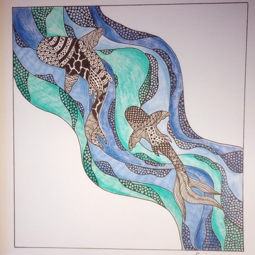 Two fish in a stream