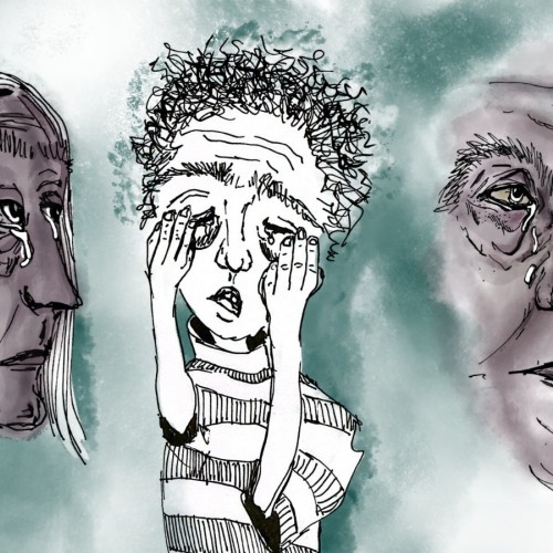 Crying people