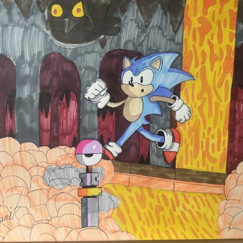 Sonic at Lava Reef Zone