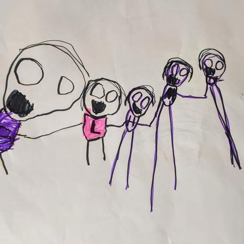 Lucy draws the family